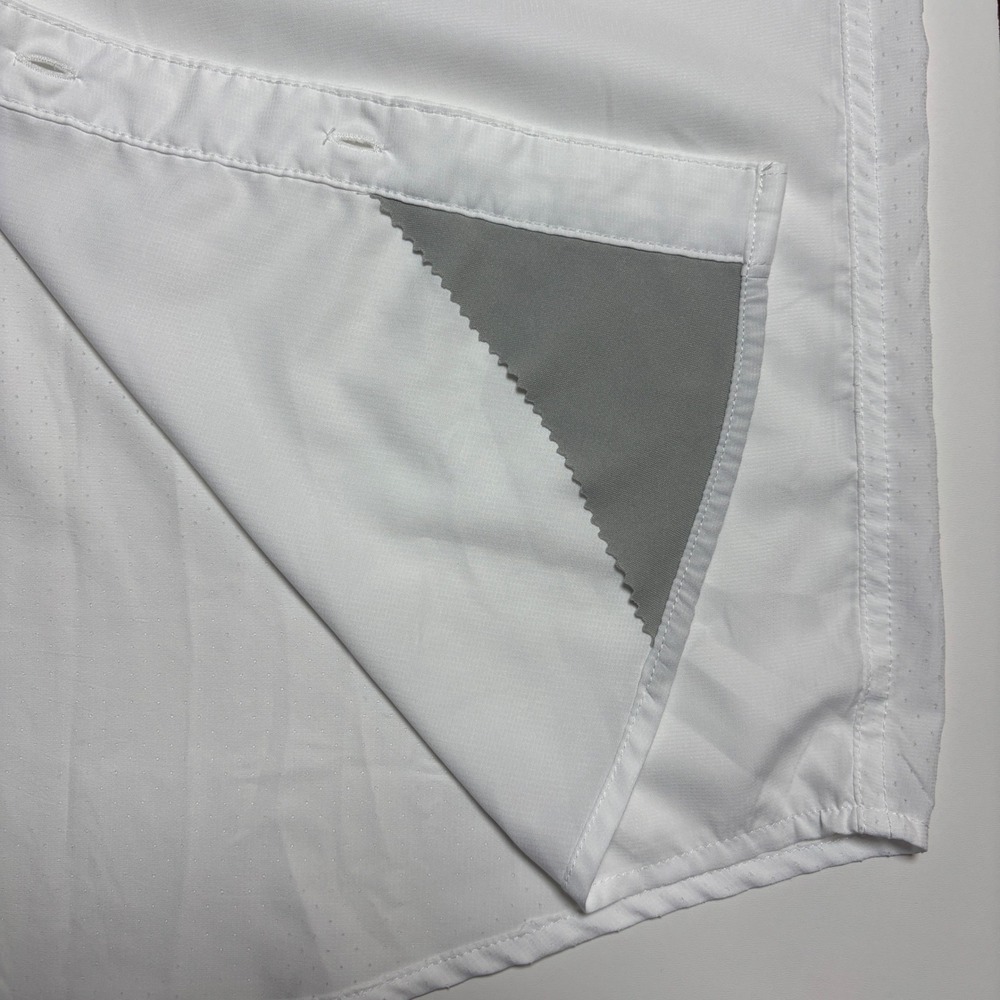 Huk Tide Point Performance Fishing Shirt Solid White Men L Short Sleeve Shirt - Picture 7 of 8